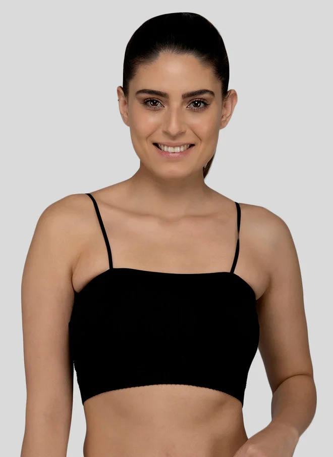 ليس اند مي  Laceandme Black Solid Non-Wired Lightly Padded Bralette Bra